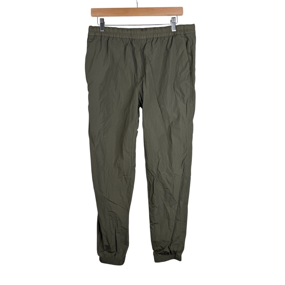 Banana Republic Men Joggers Army Green Windbreaker Tapered Leg Drawstring Sz M